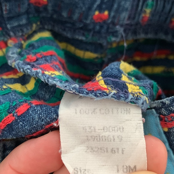 Oshkosh Toddler 18 Months Car Print Denim Jeans Pants Vintage 90s Boy Girl - Picture 5 of 7